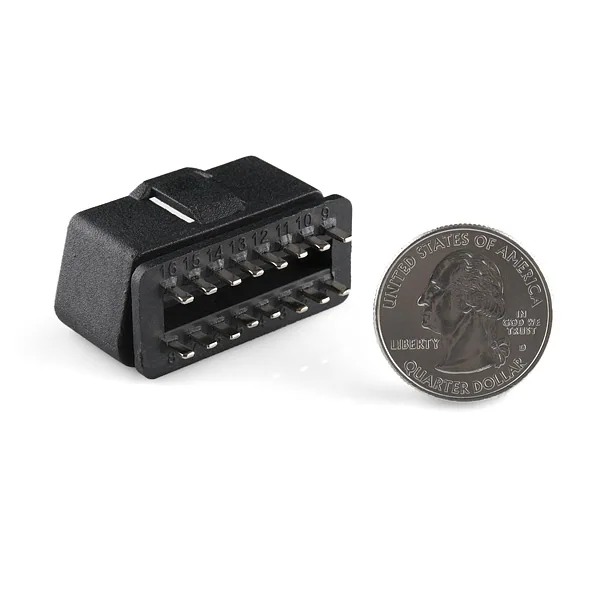 Conector OBD-II para comunicación con el vehículo.